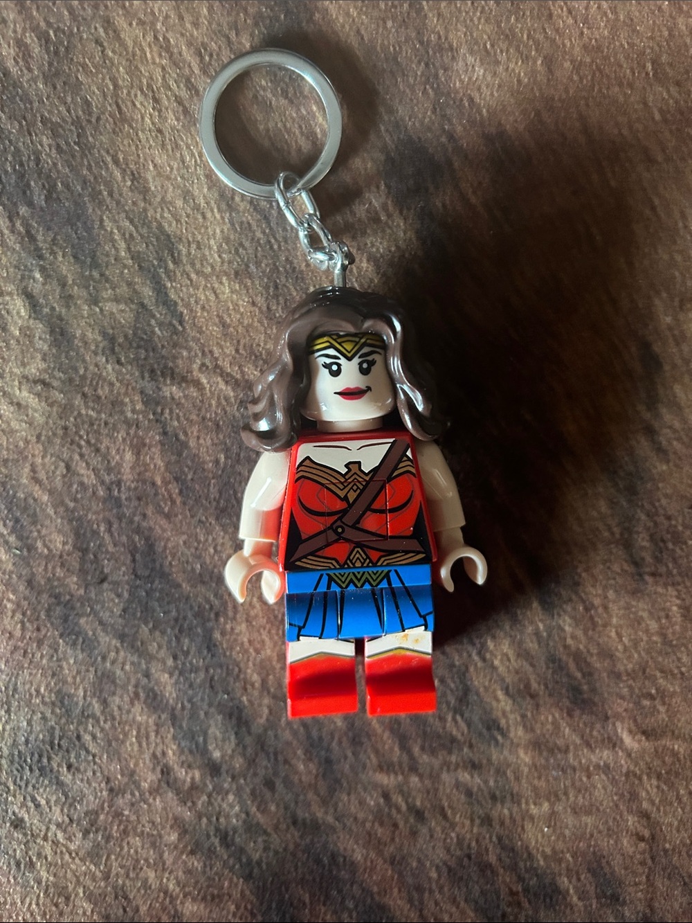 Wonder Woman LEGO Minifigure Keychain - Red, Blue, Gold